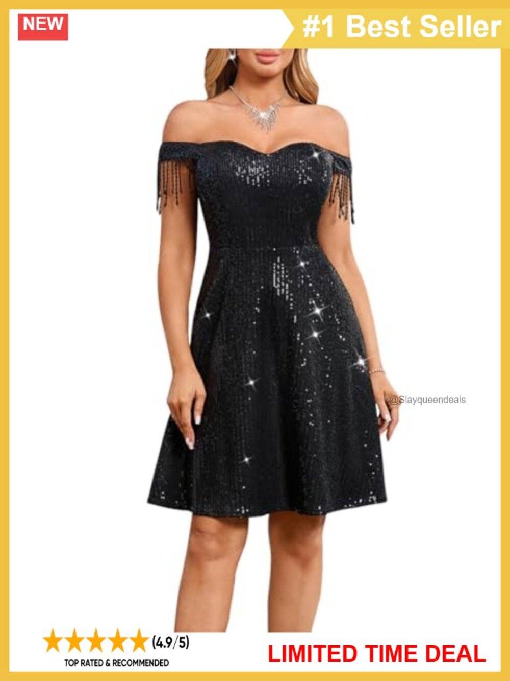 Sexy Off Shoulder Sequin A-Line Cocktail Mini Dress Ruffle Party